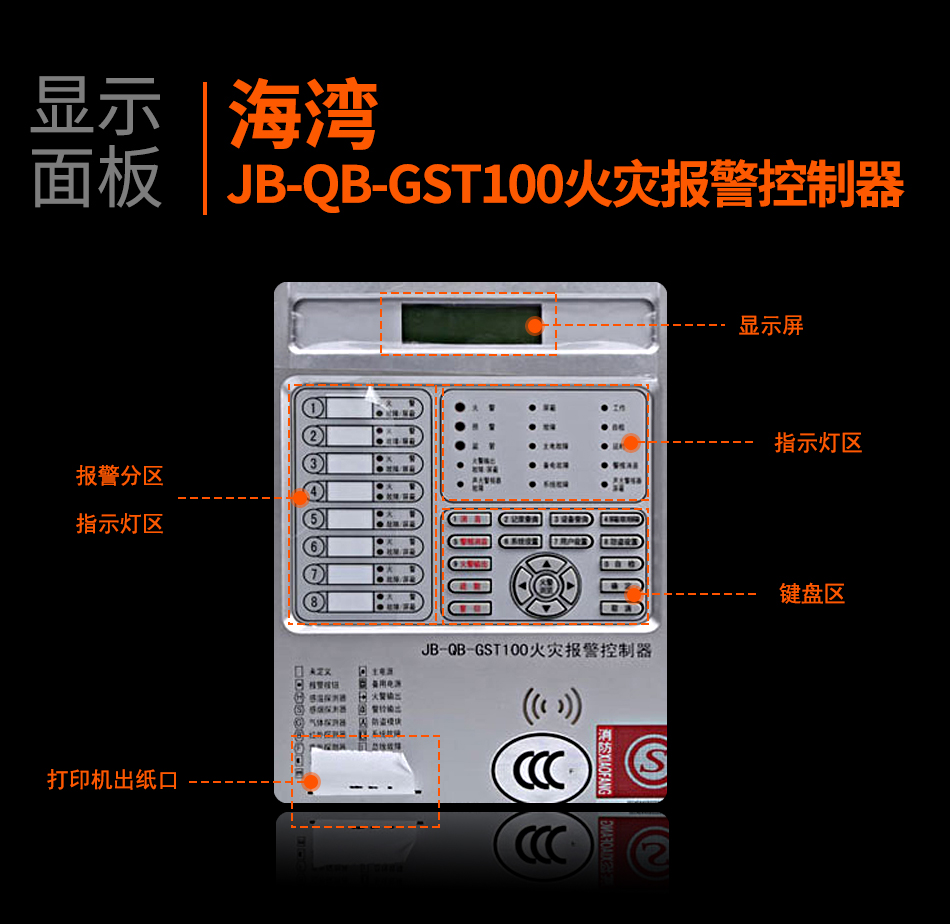 湖南海湾JB-QB-GST100湖南火灾报警控制器显示面板